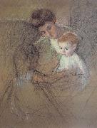 Mary Cassatt Study of Mother and kid oil painting artist